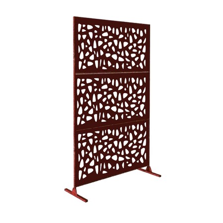 LaserCut Metal Privacy Fence, ScatterStone, Rust, 48x72/Set